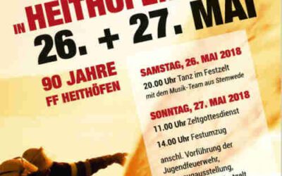 Gemeindefeuerwehrtag der Gemeinde Bad Essen in Heithöfen

  Großes Festwochenende vom 25. bis 27. Mai

             