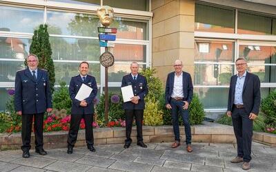 Neue Feuerwehrführung in Wallenhorst einsatzbereit

Neuer Gemeindebrandmeister und Stellvertreter ernannt

             