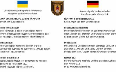Kreisfeuerwehr gibt Infos zu Notrufen und zum Sirenenalarm in ukrainischer Sprache