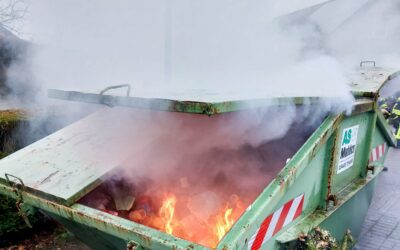 Müllcontainer brennt am 1. Weihnachtstag
