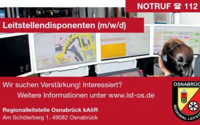 Stellenanzeige der Regionalleitstelle Osnabrück   Zum 01. Januar 2024 oder später suchen wir Verstärkung: Leitstellendisponent (m/w/d)