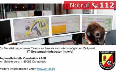 Stellenanzeige der Regionalleitstelle Osnabrück: IT-Systemadminstrator (m/w/d)