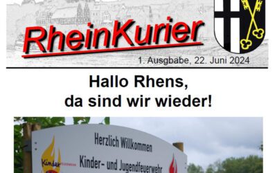 Hallo Rhens da sind wir wieder! – Heute kommt die erste Ausgabe des RheinKurier aus dem Sommerzeltlager der Kreisjugendfeuerwehr