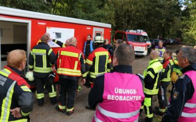 Erfolgreiche Übung der Kreisfeuerwehrbereitschaft Grafschaft Bentheim in Bramsche-Pente