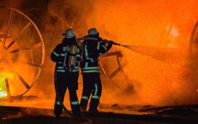 Brand mehrerer Kabeltrommeln im Industriegebiet Bohmte-Herringhausen