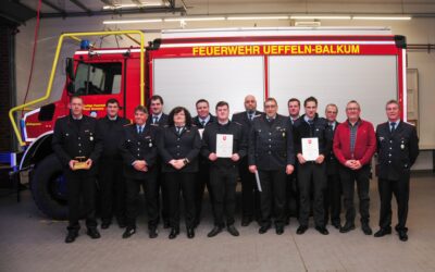 Jahreshauptversammlung der Ortsfeuerwehr Ueffeln-Balkum – Deutlich weniger Einsätze für die Ueffelner Wehr
