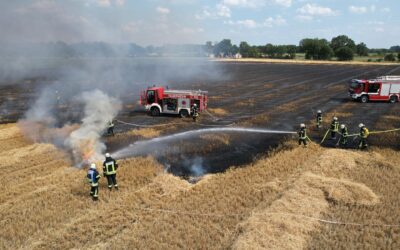 Stoppelfeldbrand in Voltlage